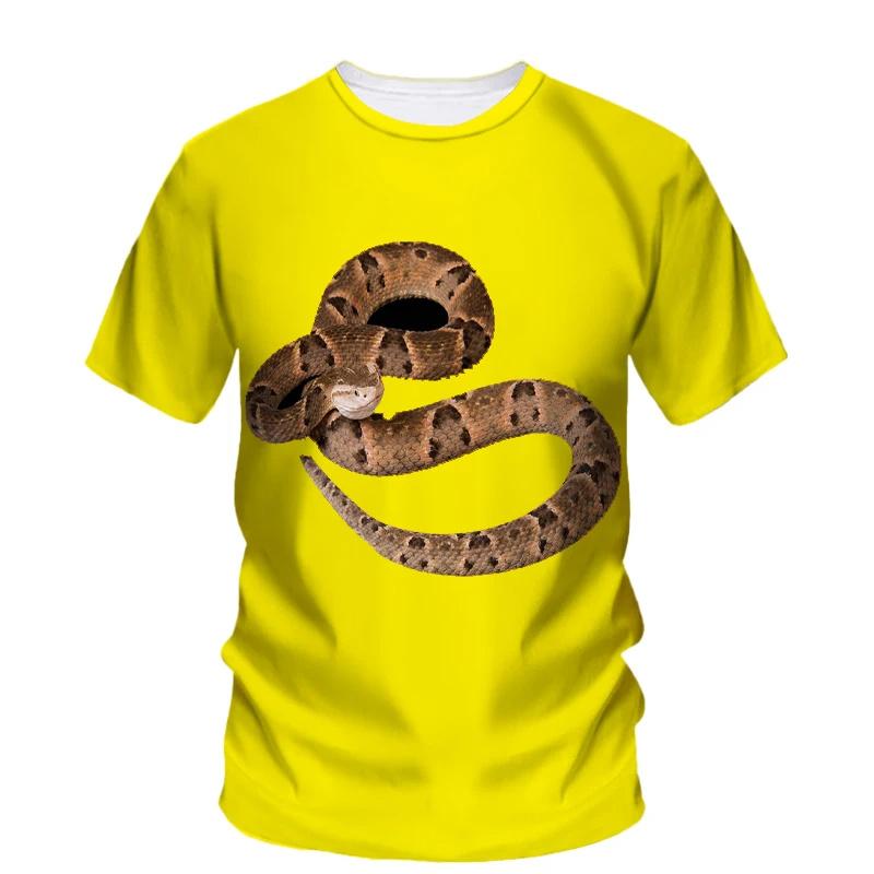 3D Print Scary Snake T Shirt Men Python Animal Graphic Tees Summer Street Women O-Neck Tops Loose Fashion Oversize T-Shirts