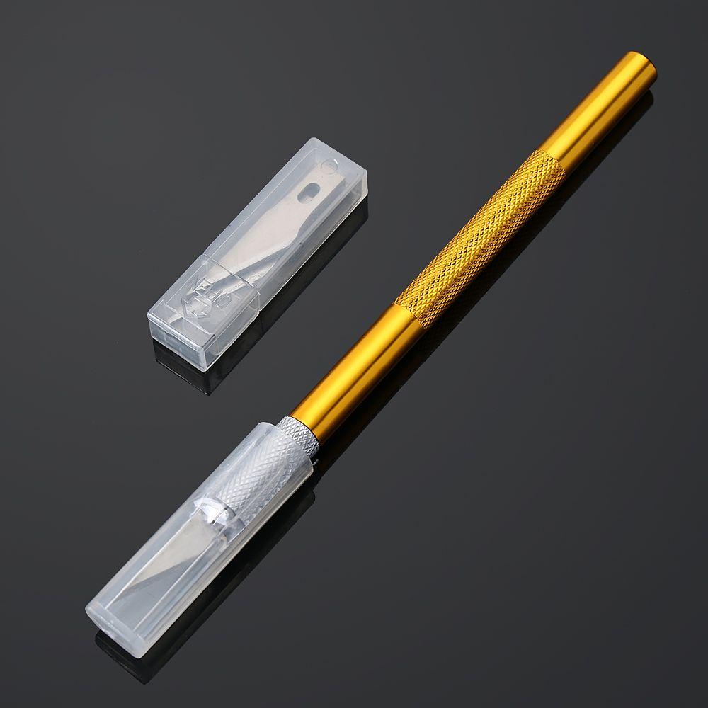 Cake Sculpture Carving Metal Scalpel Engraving Cutter with 6pcs Blade Pastry Tools Non-slip Knife