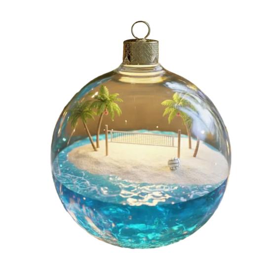 Sports Ball Christmas Ornaments 3D Snow Ball Ornament with Sports-Themed Micro Scenes Clear Plastic Hanging Ball for Xmas Tree Home Decor