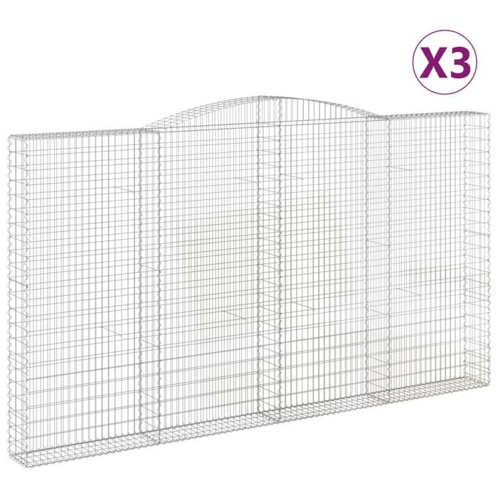 VidaXL 3x Arched Gabion Baskets Arched Gabion Cages Gabion Walls Garden Fences Terrace Outdoor 3146945