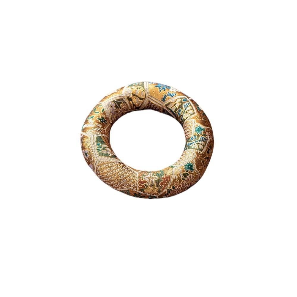 Cloth Singing Bowl Mat Round Drink Cup Mat Handcrafted Item Donut Shape Mat  Meditation Style 7