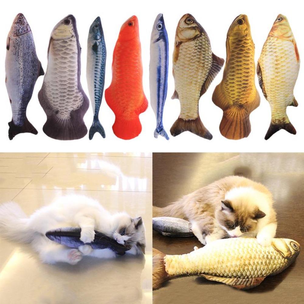 A 20cm Long Plush Soft Toy In the Shape of a Fun Simulated Fish, with a Soft Filling, Is a Cute Cat Toy That Can Be Used for Home Decoration.