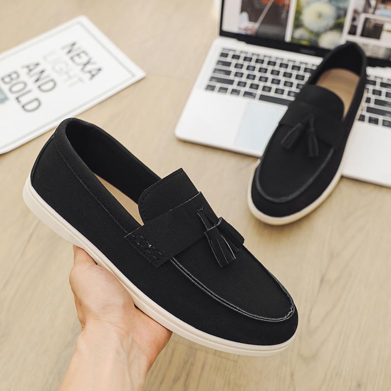 Fashion Formal Man Loafers Leisure Walk Tassel Moccasins Italian Breathable Slip on Male Dress Shoes Handmade PU Leather Men Casual Shoe