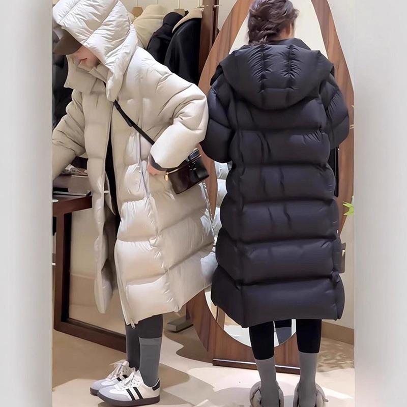 Long new winter thickened warm medium and long casual versatile white duck down jacket women