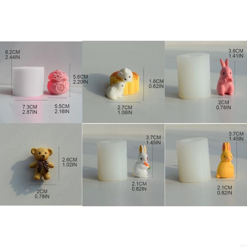 B0KB Manual Cake Molds Bunny Series Decor Mold for DIY Decoration Making Soap