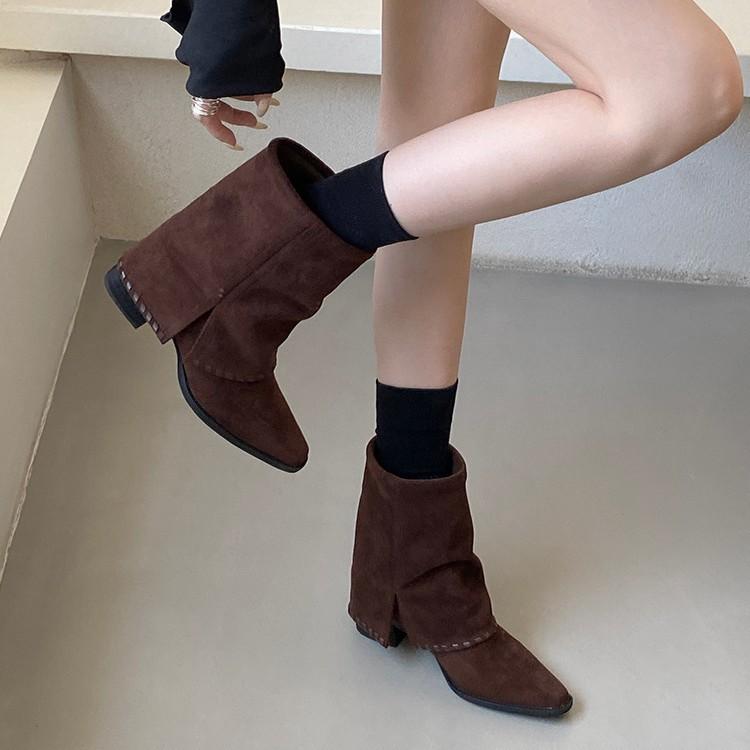 Pointed Short Boots Women's New 2025 Autumn and Winter Women's Boots Western Boots Martin Boots Pant Boots Cowboy Boots Thin Boots