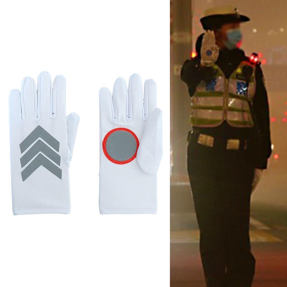 

Riding Security Duty Gloves Thicken Reflective Strips Mittens Creative Traffic Command Gloves