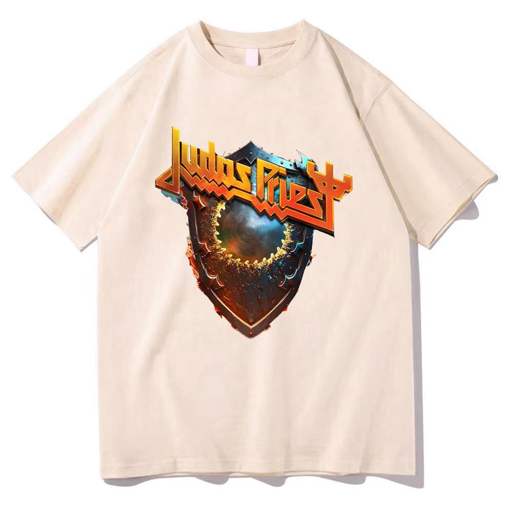 

Judas Priest Shield of Pain Tour 2025 Футболки Judas Priest Band Metal Rock Одежда Мужская Женская Хлопковая Футболка Унисекс с Круглым Вырезом Y2K XXXXL