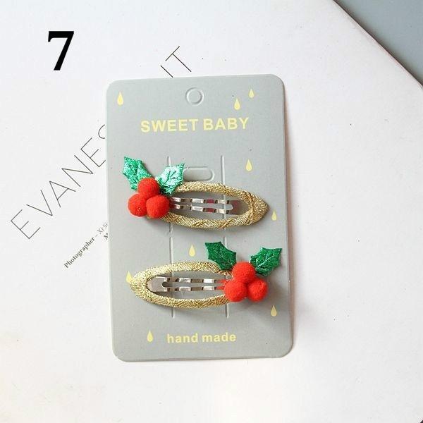 2pcs Girls Cute Christmas Hairpins Hair Clip Cartoon Headwear Kids Barrettes Gift Hair Accessories