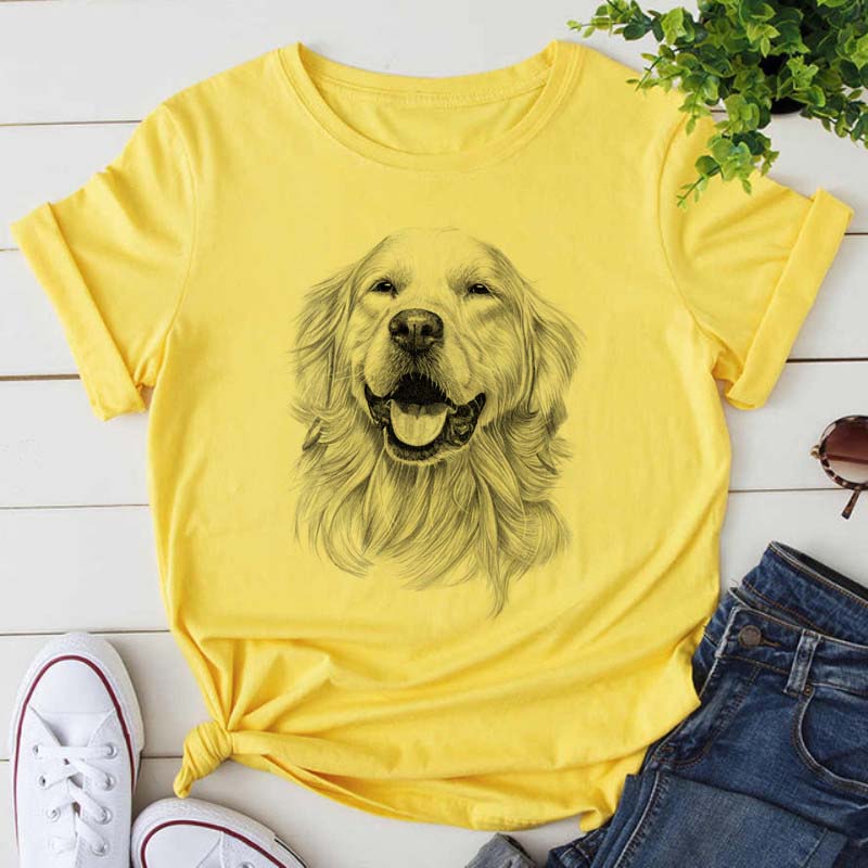 Nova adorável patas de cachorro impresso t camisa feminina verão topos dos desenhos animados impressão gráfica 90s meninas t animal feminino camisetas camisas