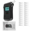 Alcohol Breath Tester, Portable Alcohol Tester with 25 Mouthpieces, Digital Alcohol Detector, LCD Display, LED Light
