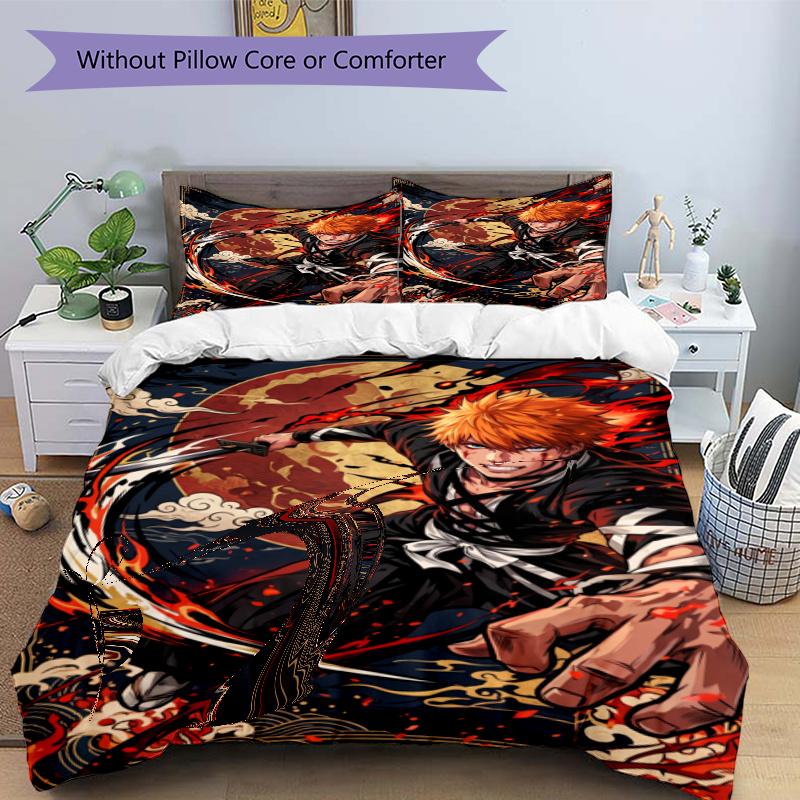3pcs Duvet Cover Set (1*Duvet Cover + 2*Pillowcase, Without Core), Bleach Print Bedding Set, Bedroom Decor, All‑Season, Gift