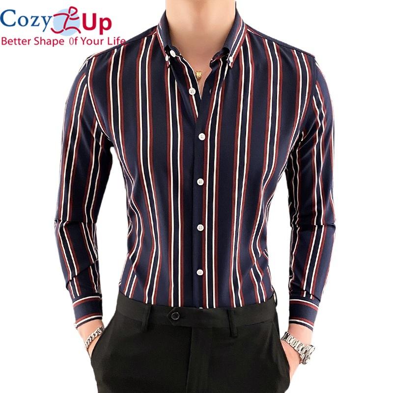 Man Shirts Long Sleeve Striped Shirts 