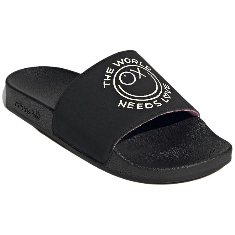 Adidas Andre Saraiva x Adilette Slide The World Needs Love Unisex Sneakers Black Core-Black Chalk-White GZ2201