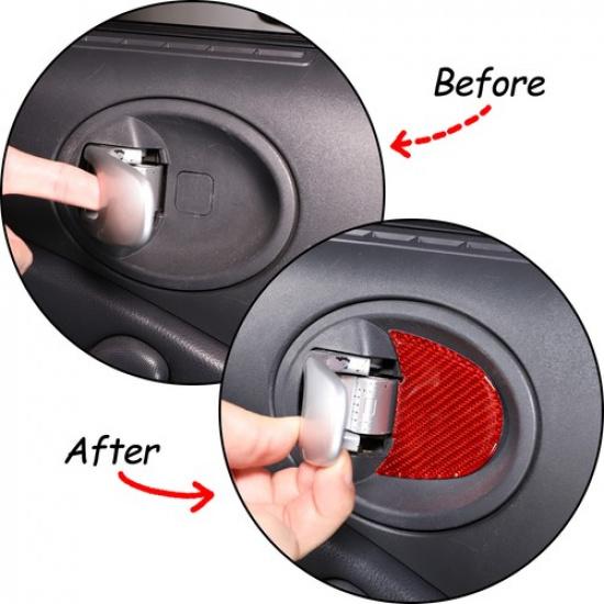 Red Carbon Fiber Inner Door Bowl Trim Panel For Mitsubishi ECLIPSE 2006-2011