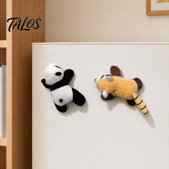 Küchendekoration Magnet Plüschtier Kühlschrankdekoration, Stofftier Panda Magnetisches Ornament, Metallschrank Waschbär Form Kühlschrank für Zuhause