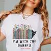 Im With The Banned T Shirt Books Reading Teacher Book Lover Bookish Librarian School Cat Vintage Stretched Unisex Soft