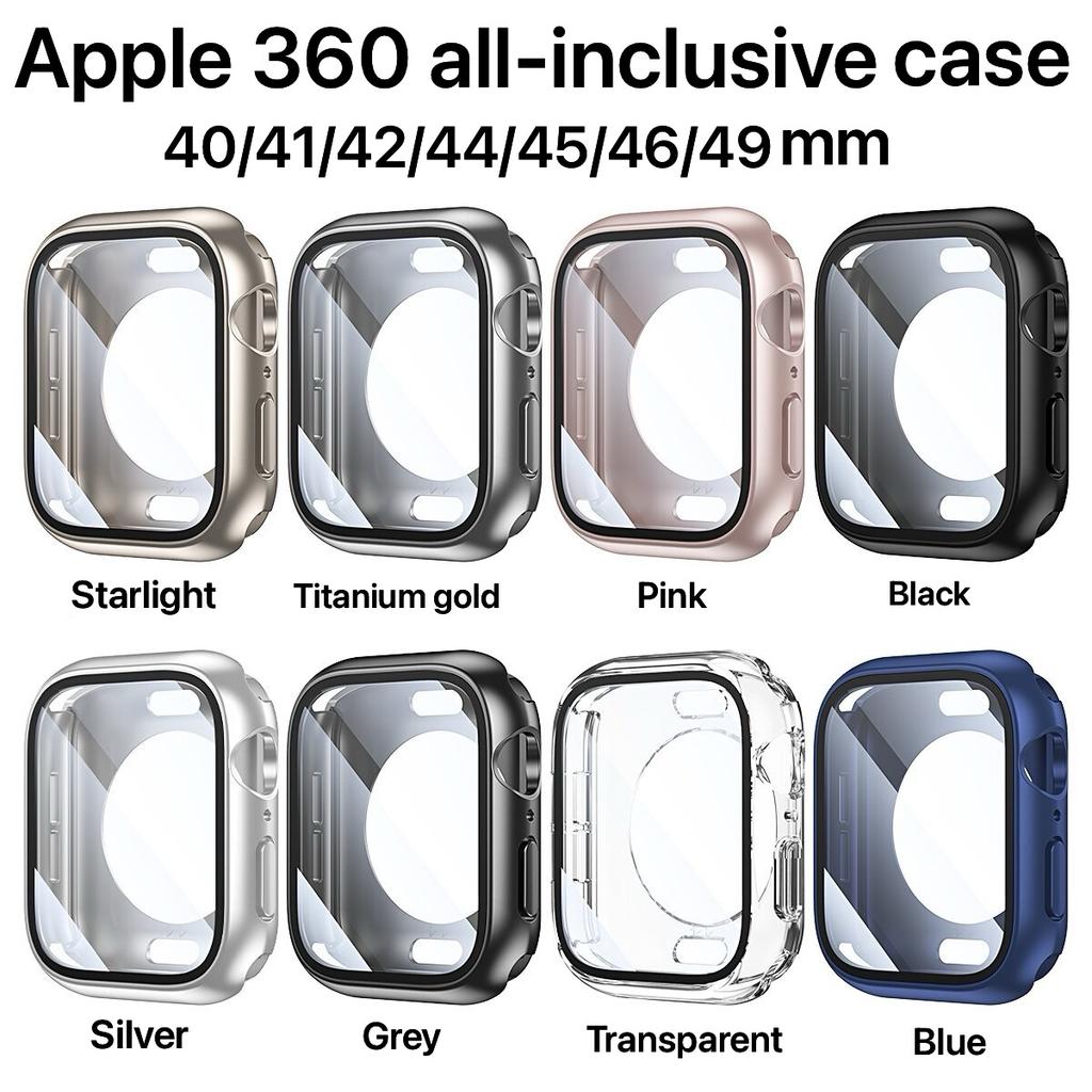 Screen Protector Cover For Apple Watch 46mm 42mm 45mm 40mm 41mm 44mm Ultra 49mm Hard Front Rear Bumper Case iWatch Series 11 10 9 8 7 SE 6 Accessories