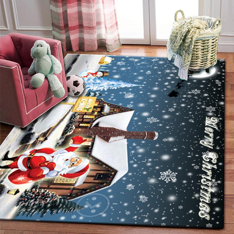 Modern Cartoon Style Christmas Carpet Home Decoration Entrance Hallway Carpet Living Room Bedroom Floor Mat Kitchen Non-slip Rug
