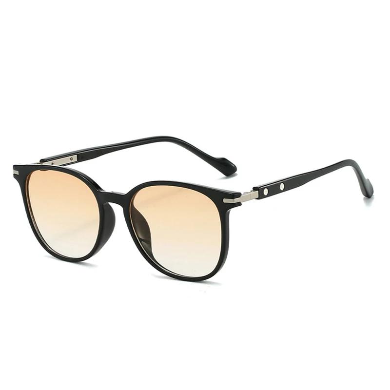 New Fashion Oval Rivets Women Sunglasses Retro Gradient Shades UV400 Men Punk Sun Glasses