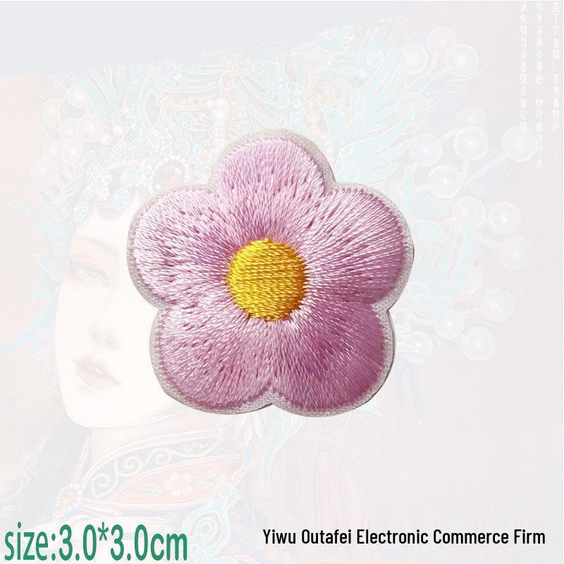 Colorful Plum Blossom Embroidered Fabric Iron-on Patch for Clothing Repair