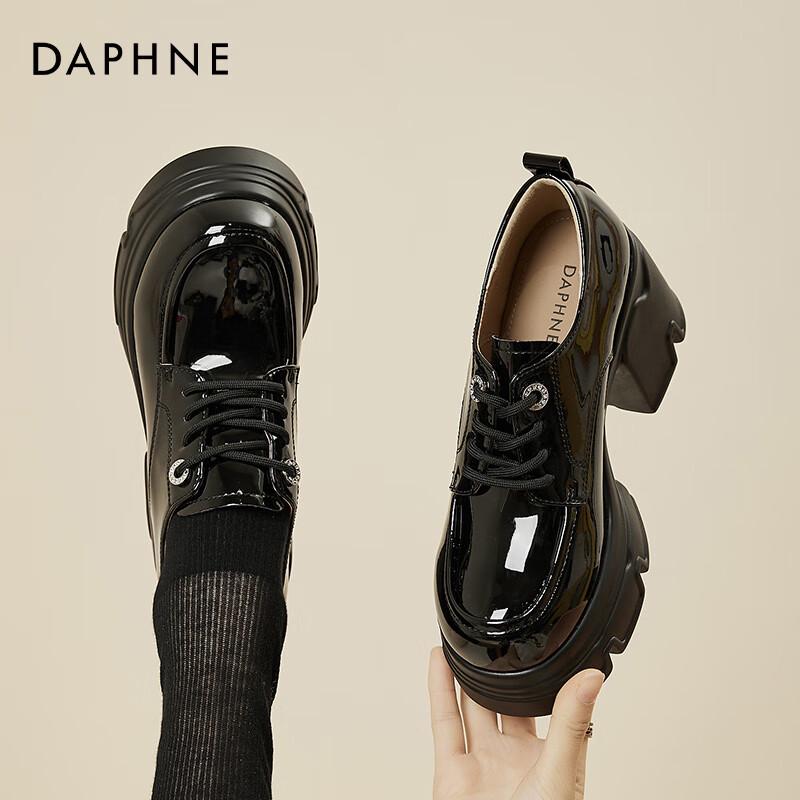 Женские лоферы DAPHNE на массивном высоком каблуке EU 38 чёрный