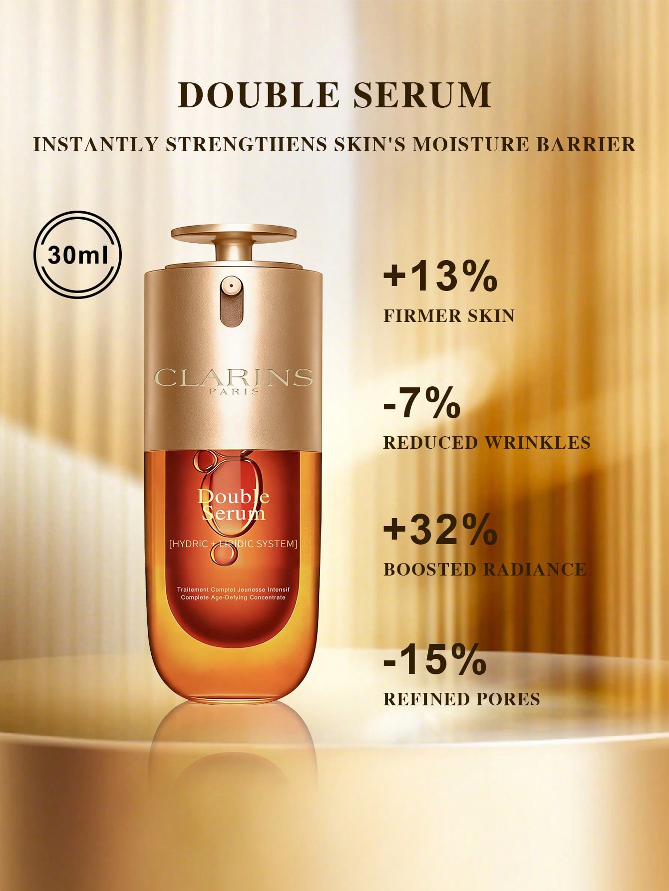 

Clarins Двойная Сыворотка Концентрат для Полного Контроля Старения 30мл/50мл Антивозрастная Сыворотка против Морщин 30ml