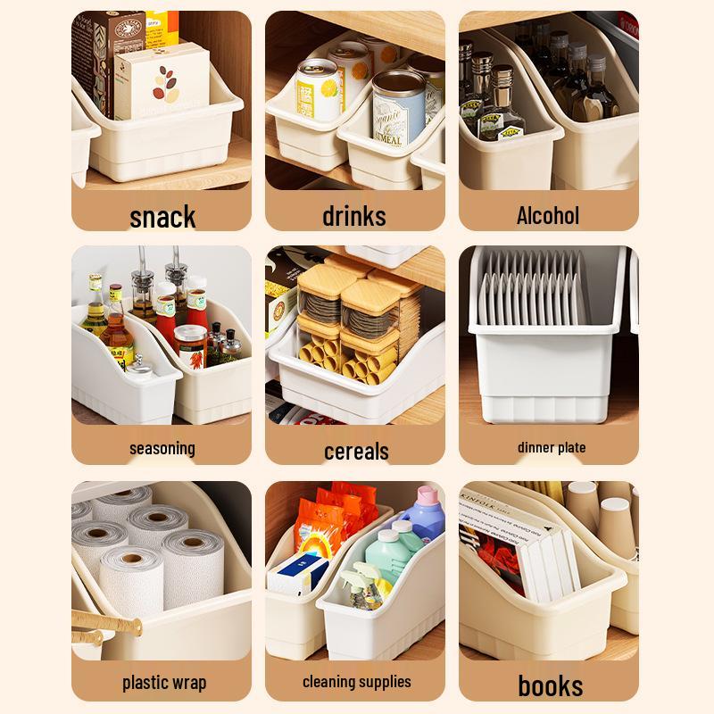 Adjustable Temu Rolling Cabinet Storage Basket for Snacks & Condiments In Kitchen