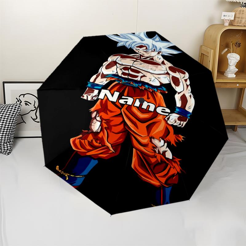 Custom Name Dragon Ball Theme Automatic Umbrella, Lightweight & Portable, 8 Rib, Perfect for Outdoor Travel, Birthdays, Christmas, Gifts.