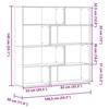 VidaXL Corner Bookshelf with 4 Shelves Smoked Oak Engineered Wood, Corner Bookcase, Corner Display Cabinet, Cabinet 3307814
