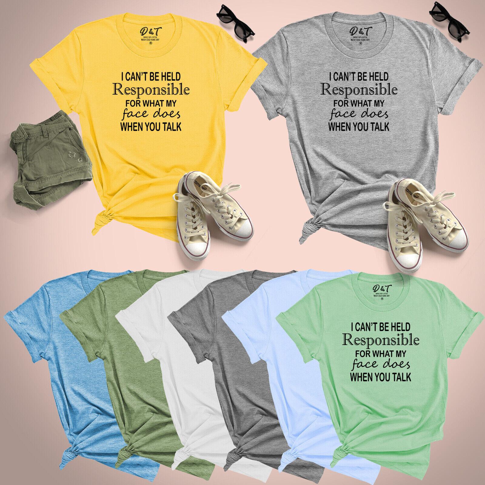 I Can t Be Held Responsible Womens T Shirt Mens Womens Tees Top Quote Ladies UK Plus Size 8-24 Top S