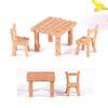 3ks/sada Pryskyřičné stolní židle Miniatury Příslušenství pro panenky Dekor na šířku