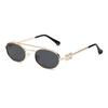 Metal Double Bridges Oval Frame Sunglasses Women Men Punk Fashion Designer Outdoor Driving Summer Traveling Sun Glasses UV400