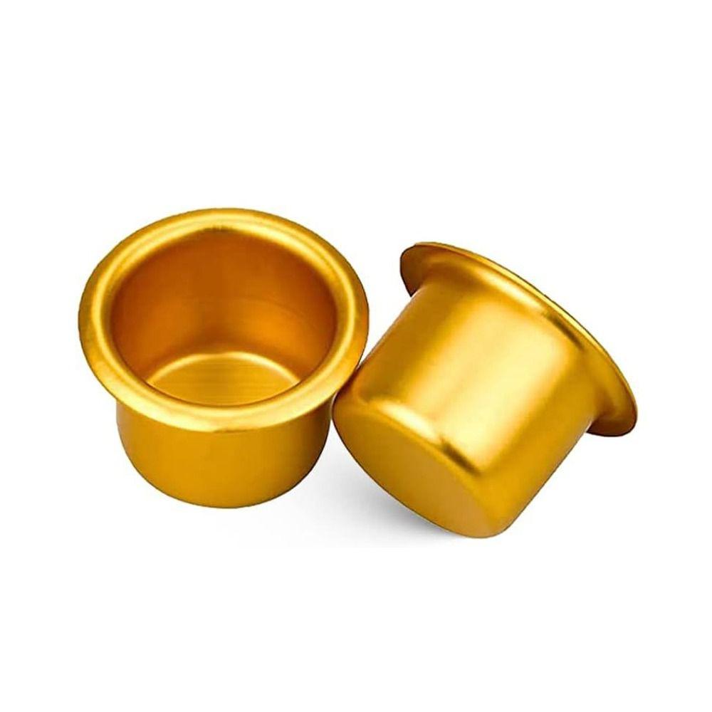 Pynt Metall Lyskopper Enkel Mini Lysestake Aluminiumskopp Base Festrekvisitter