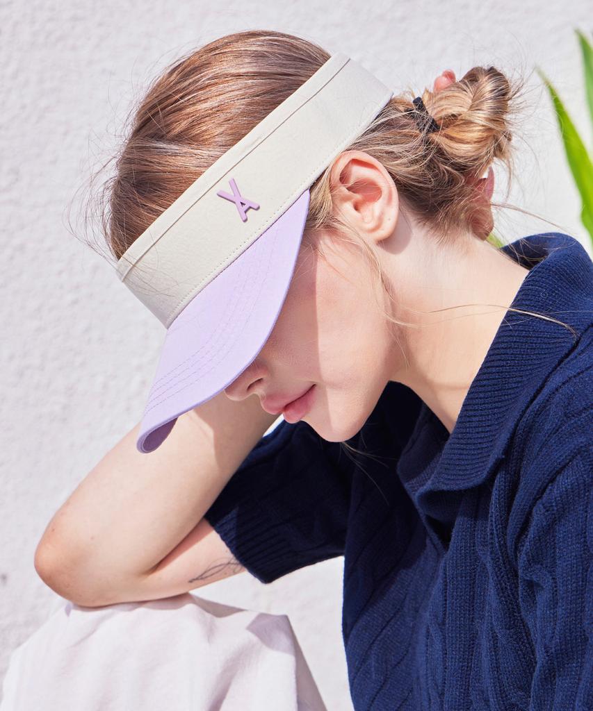 Bajal Studded Logo Two-Tone Sun Cap Purple
