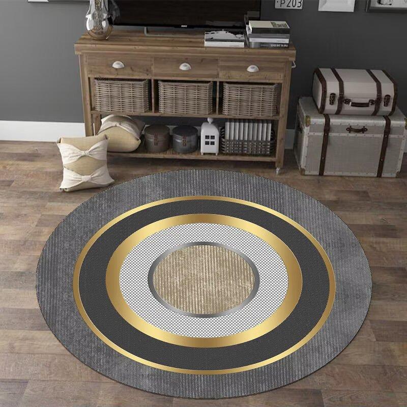 European Style Luxury Round Carpet Home Decoration Living Room Non-slip Large Rugs Bedroom Cloakroom Short Velvet Floor Mats