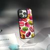 Macaron Cute Pink Girl Pattern Phone Case for iPhone 17 16 E 15 14 13 12 Pro Max Sheepskin Silver-edged Protective Case