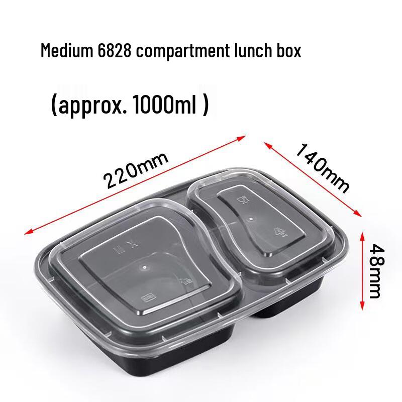 BOUSSAC Thickened Compartmented Microwaveable Disposable Lunch Box