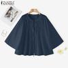 ZANZEA Blusa casual da donna a maniche 3/4 con scollo rotondo
