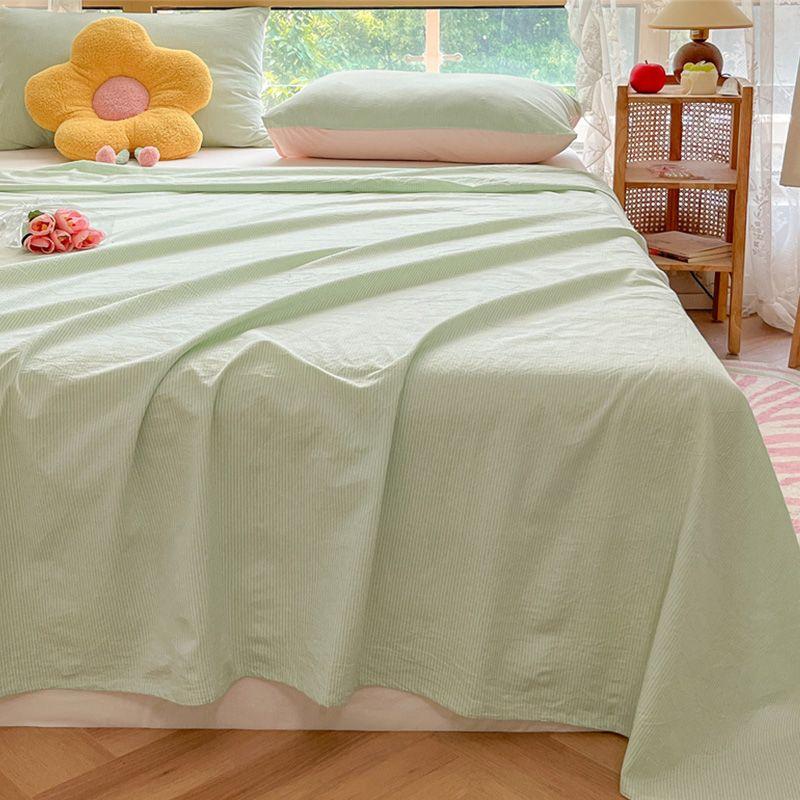 Minimalist Striped Washed Cotton Bed Cover For 1.8m Bed, Household & Student Dormitory