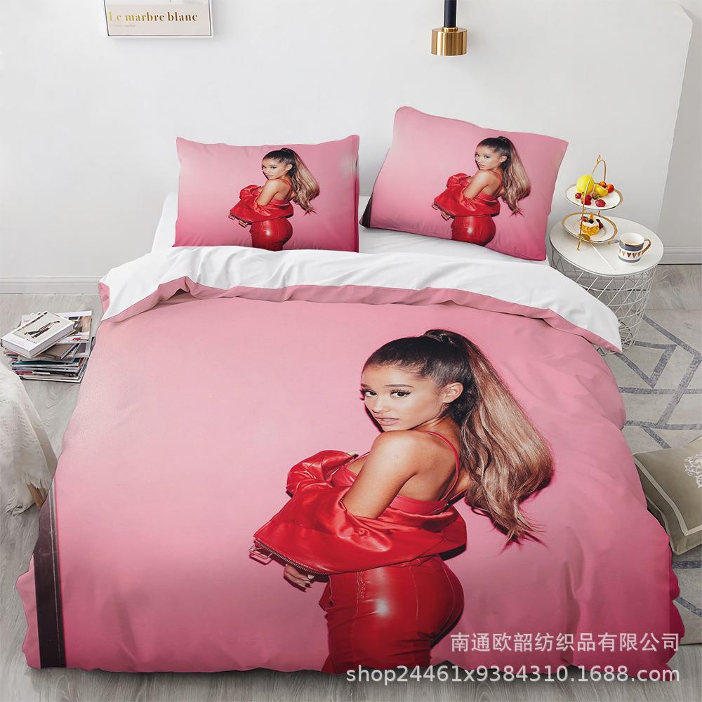 Three-Piece 3D Digital Printing Arianagrande Quilt Cover Home Textile Four-Piece Set
