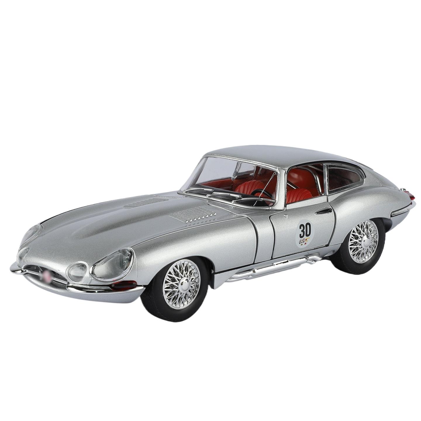

НОВЫЙ 1/24 Модель автомобиля из сплава Jaguar E-Type Звук и свет Инерционный Детская игрушка Предметы коллекционирования Подарок на день рождения серебряный