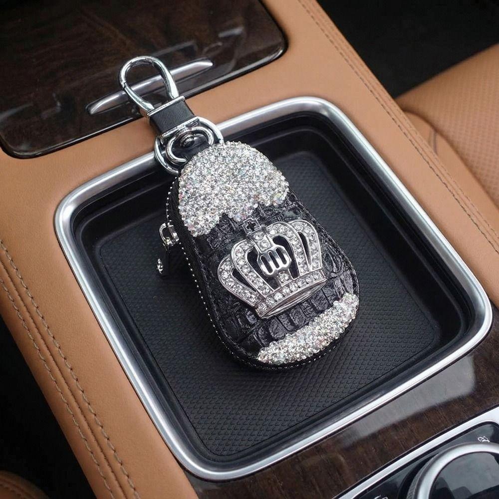Metal Hook Car Key Case Crystal Rhinestone Keychain Accessories  Key Storage Solution