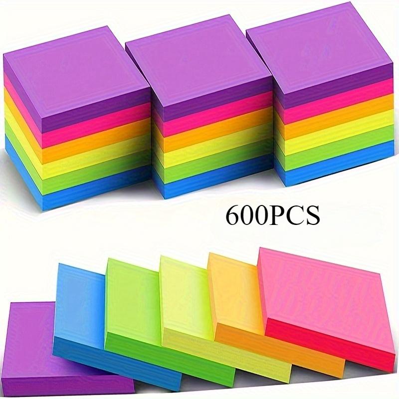 

300/600 шт. шести цветов, флуоресцентные самоклеящиеся заметки без печати подходят для выполнения студентами домашних заданий и могут приклеиваться многократно.
