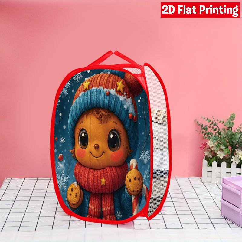 1Pcs Christmas Faceless Gnome Pop-Up Laundry Hamper Expandable Mesh Hamper Basket for Room Bedroom Bathroom Organization Contemporary Storage