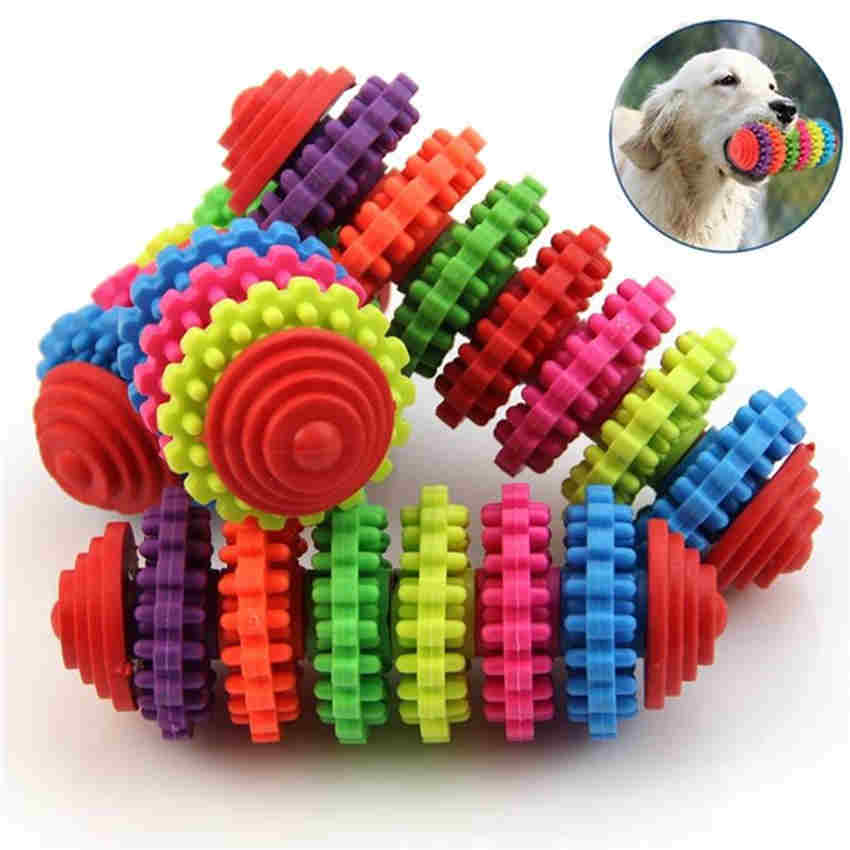 5 Styles Gear Shape Pet Toys Colorful Pet Chew Toy Puppy Dog Dental Teething Cleaning Chew Toys