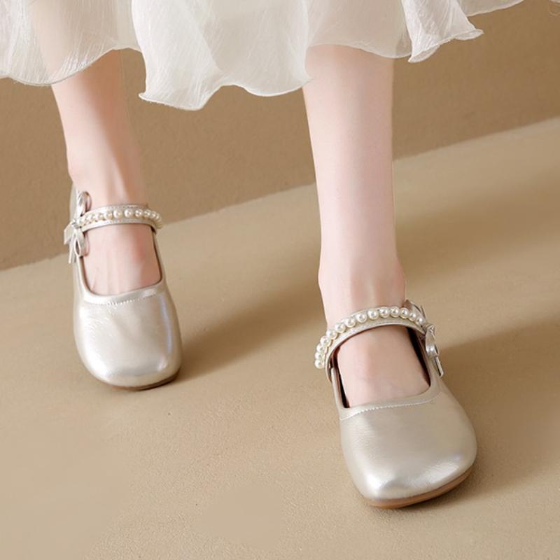 Fashion Genuine Leather Mary Jane Shoes for Spring Summer 2025 New Fashion Soft Soled Comfortable Women's Shoes