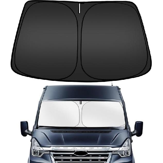 ARISMOTOR Windshield Sun Shade For Ford Transit 150 250 350 350HD 2015-2025 2026,  Fit Foldable Front Window Sunshade Sun Visor Protector, Block UV