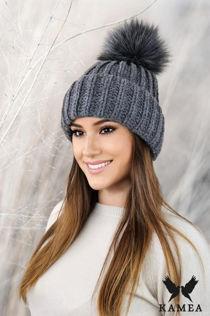 Nerea Winter Hat Thick Weave Graphite Color