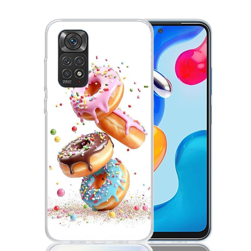 Macaron Ice Cream Cake Doughnut Phone Case For Xiaomi Redmi Note 13 14 15 Pro Plus 12S 12 14S 11S 11E 10 10S 11 11T 5G 4G Cover